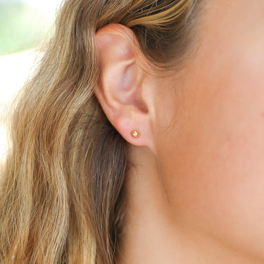 Gold Small Ball Stud Earrings